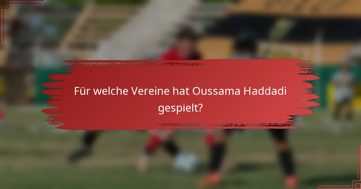 Für welche Vereine hat Oussama Haddadi gespielt?