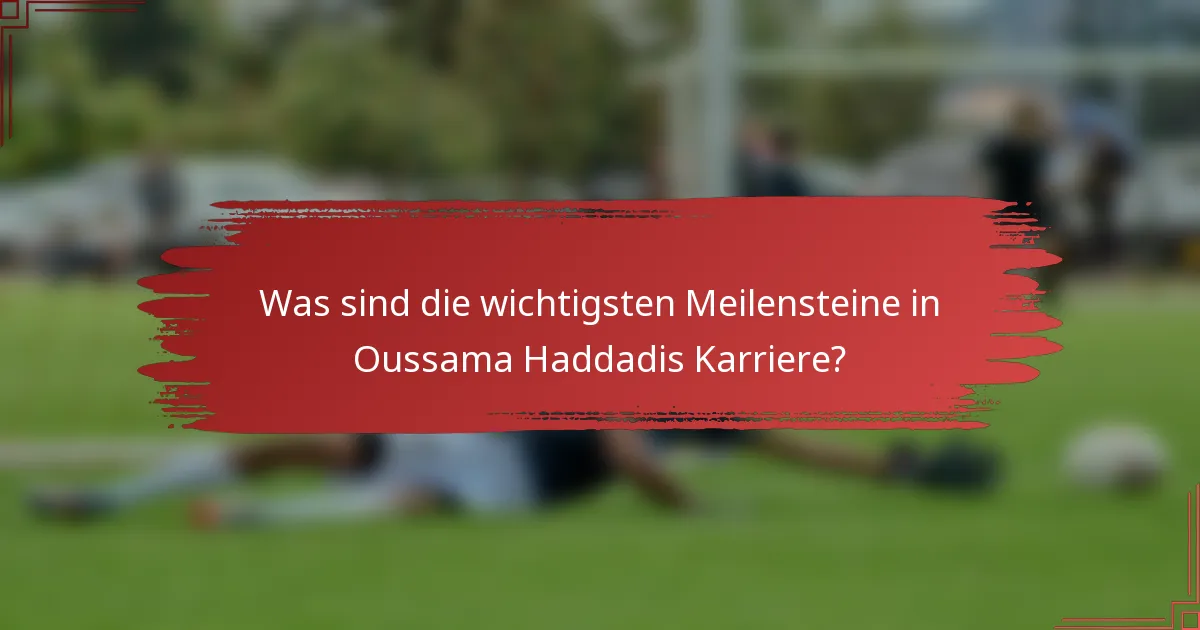 Was sind die wichtigsten Meilensteine in Oussama Haddadis Karriere?