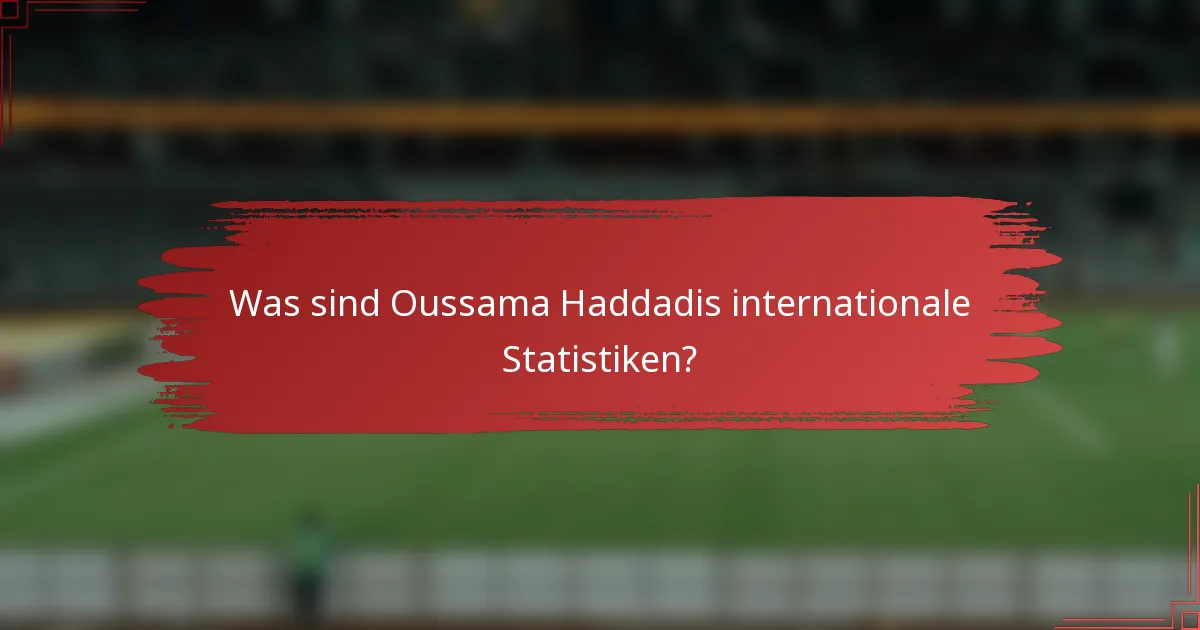 Was sind Oussama Haddadis internationale Statistiken?