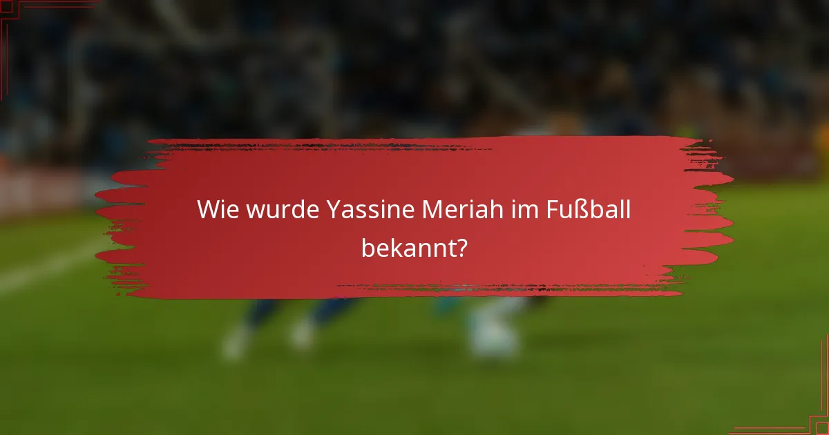 Wie wurde Yassine Meriah im Fußball bekannt?